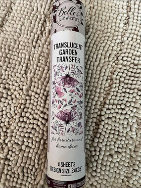 Belles and Whistles Translucent Garden Transfer Floral Transfer Sheets in White